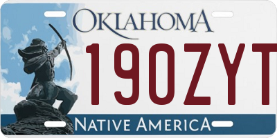 OK license plate 190ZYT