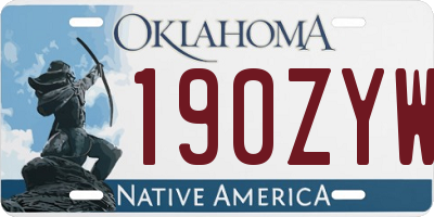 OK license plate 190ZYW