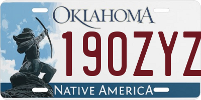 OK license plate 190ZYZ