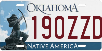 OK license plate 190ZZD