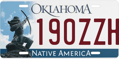 OK license plate 190ZZH