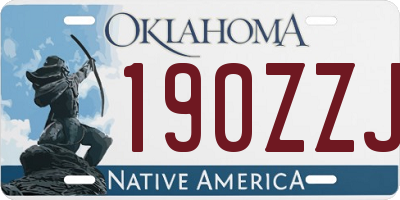 OK license plate 190ZZJ