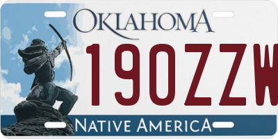 OK license plate 190ZZW