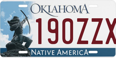 OK license plate 190ZZX