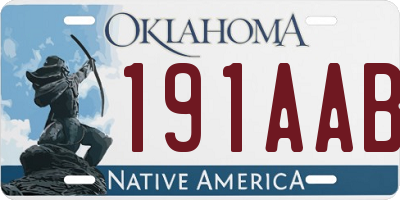 OK license plate 191AAB