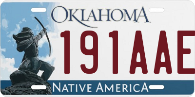 OK license plate 191AAE