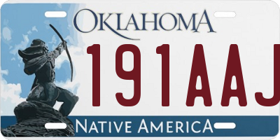 OK license plate 191AAJ