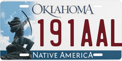 OK license plate 191AAL
