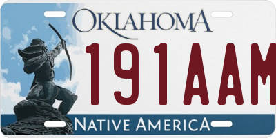 OK license plate 191AAM