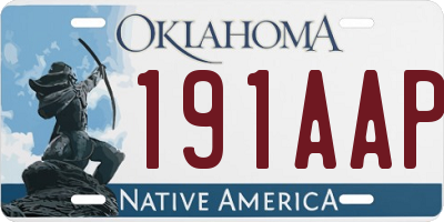 OK license plate 191AAP