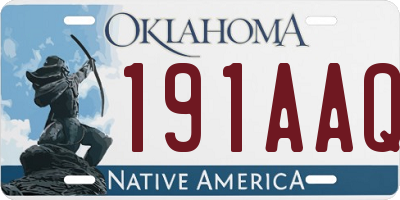 OK license plate 191AAQ