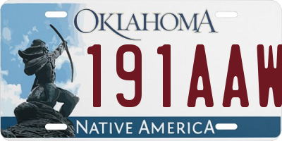 OK license plate 191AAW