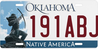 OK license plate 191ABJ