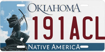 OK license plate 191ACL
