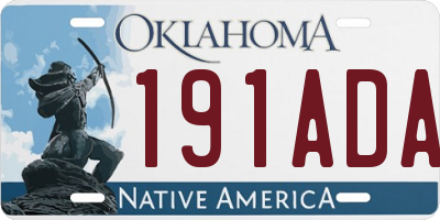 OK license plate 191ADA