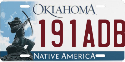 OK license plate 191ADB