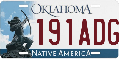 OK license plate 191ADG