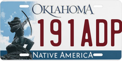 OK license plate 191ADP