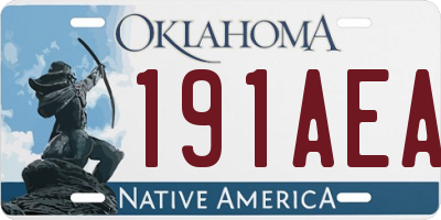 OK license plate 191AEA