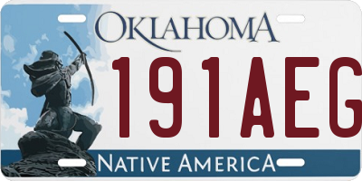 OK license plate 191AEG