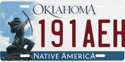 OK license plate 191AEH