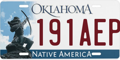 OK license plate 191AEP