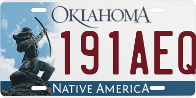 OK license plate 191AEQ