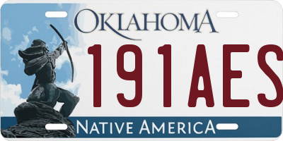 OK license plate 191AES