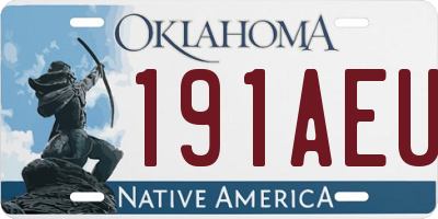 OK license plate 191AEU