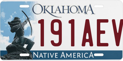 OK license plate 191AEV
