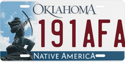 OK license plate 191AFA