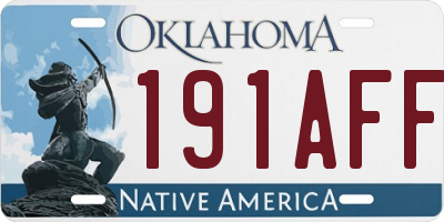 OK license plate 191AFF