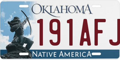 OK license plate 191AFJ