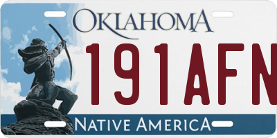 OK license plate 191AFN