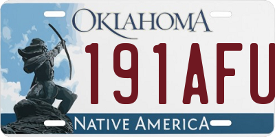 OK license plate 191AFU