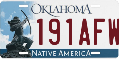 OK license plate 191AFW