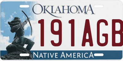 OK license plate 191AGB