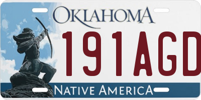 OK license plate 191AGD