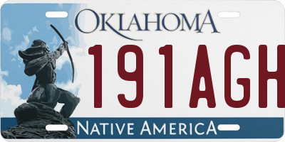 OK license plate 191AGH