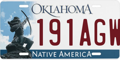 OK license plate 191AGW