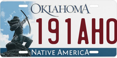 OK license plate 191AHO
