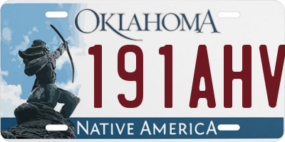 OK license plate 191AHV