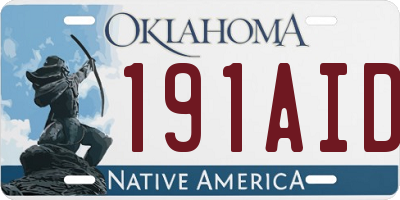 OK license plate 191AID