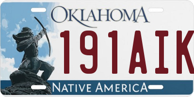 OK license plate 191AIK