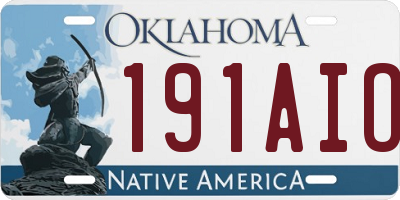 OK license plate 191AIO