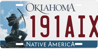 OK license plate 191AIX