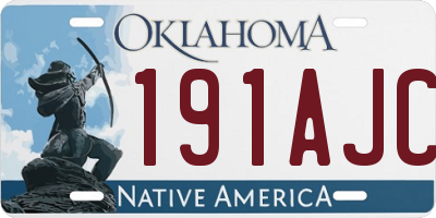 OK license plate 191AJC