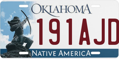 OK license plate 191AJD