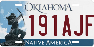 OK license plate 191AJF