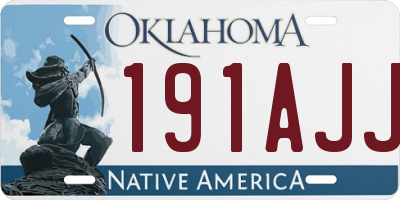OK license plate 191AJJ